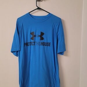 Under Armour Black Logo Blue Tee